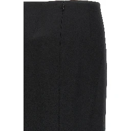 Black Virgin Wool Midi Skirt
