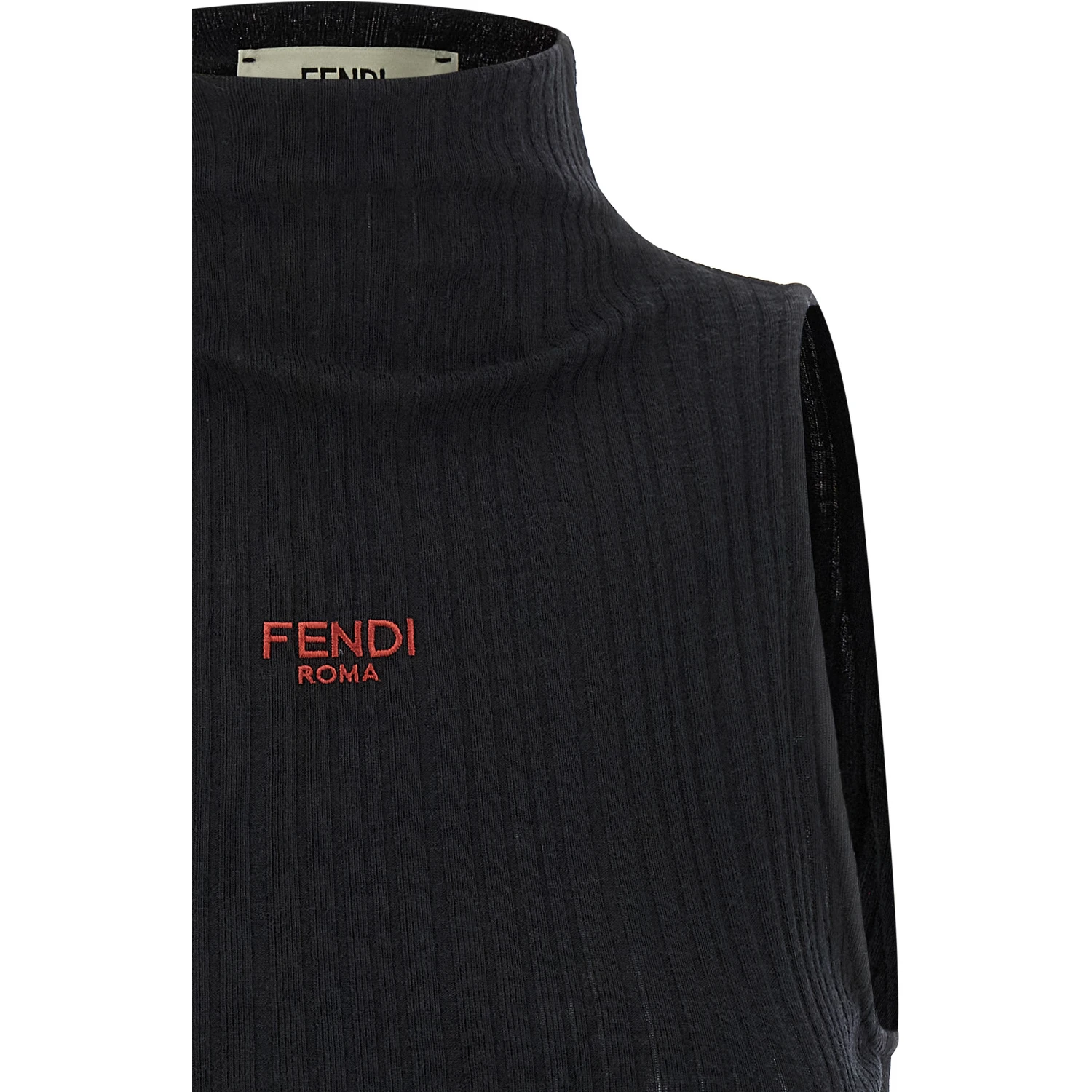 Black Polyester Sleeveles T-Shirt