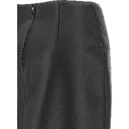 Black Lamb Leather Midi Skirt