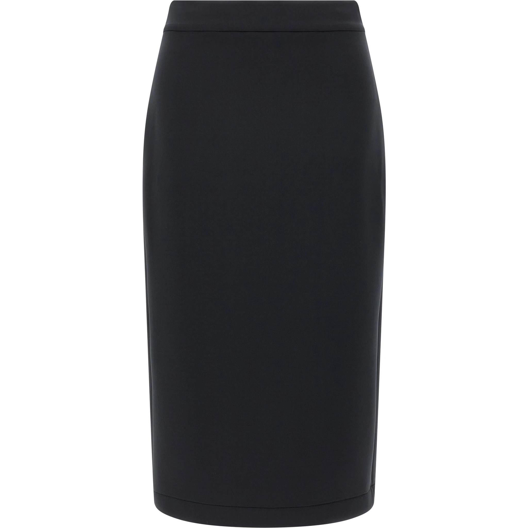 Black Polyester Midi Skirt