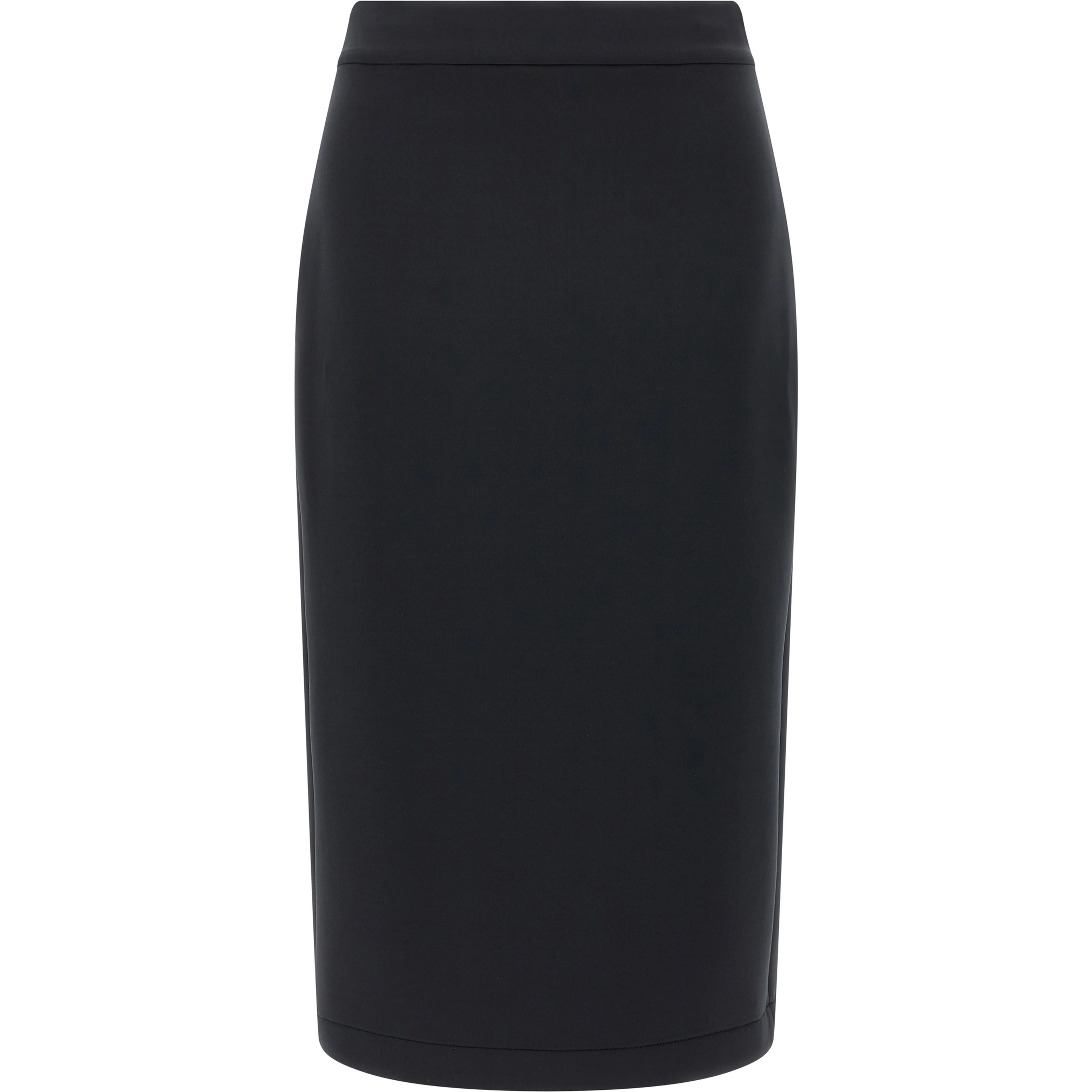 Black Polyester Midi Skirt