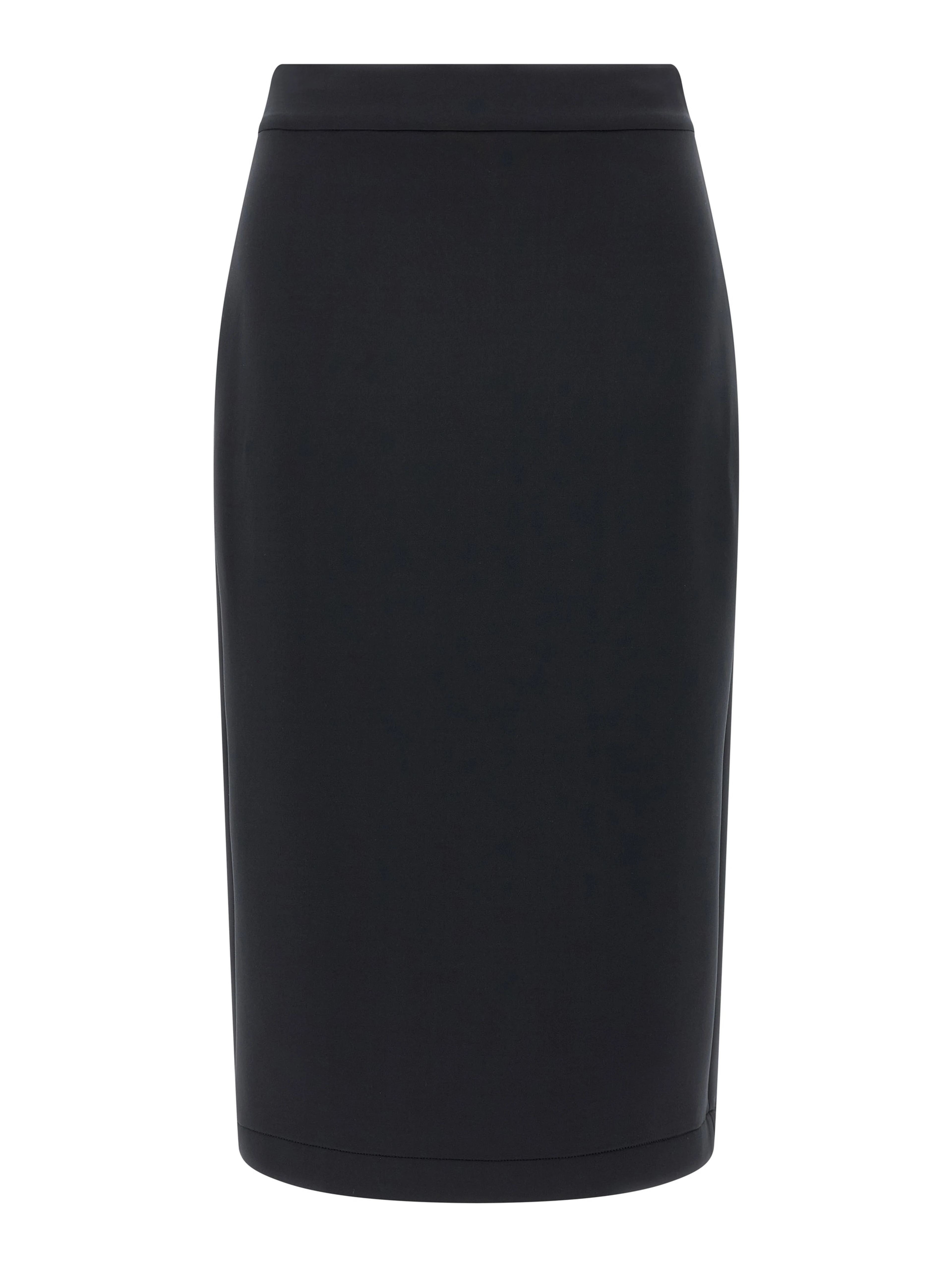 Black Polyester Midi Skirt