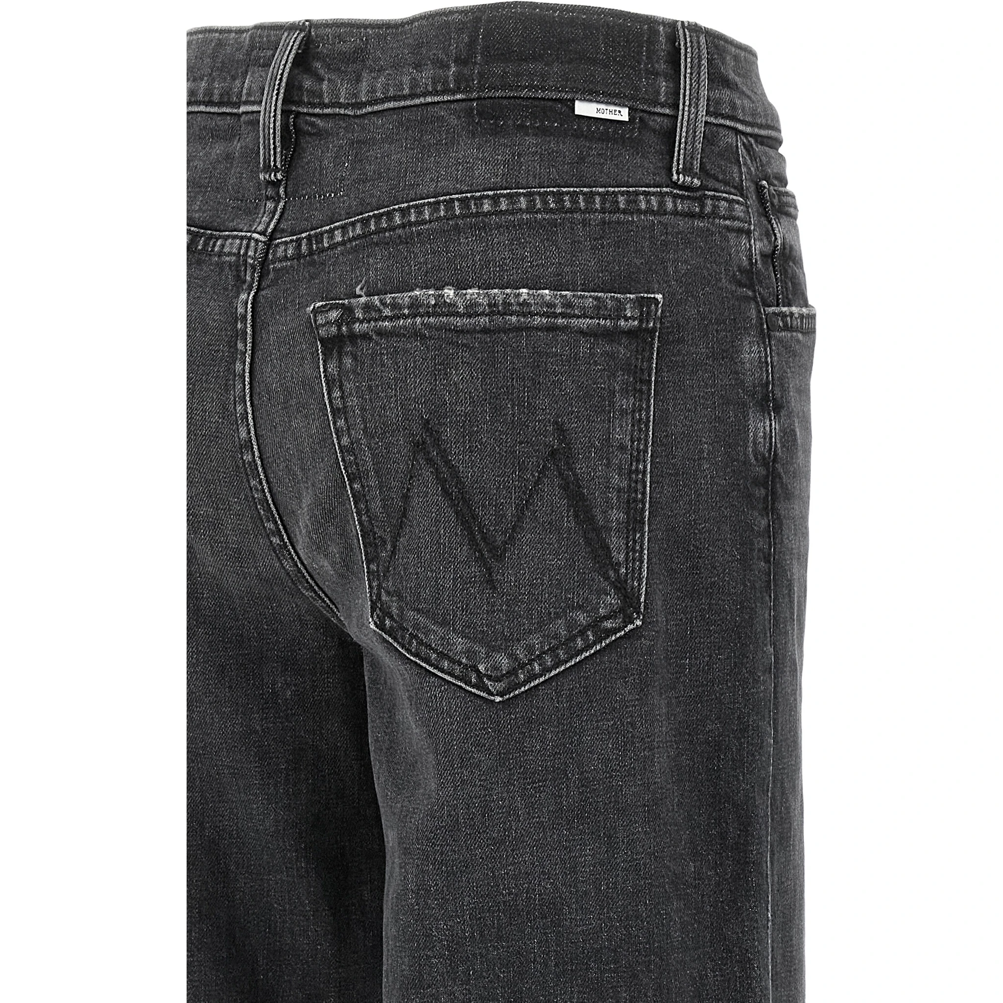 Black Cotton Straight-Leg Jeans