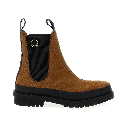 Brown Viscose Ankle Boots