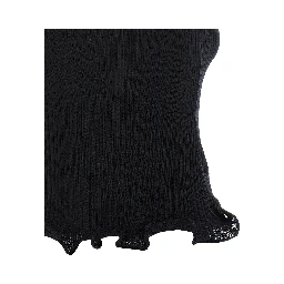 Black Polyester Sleeveles T-Shirt
