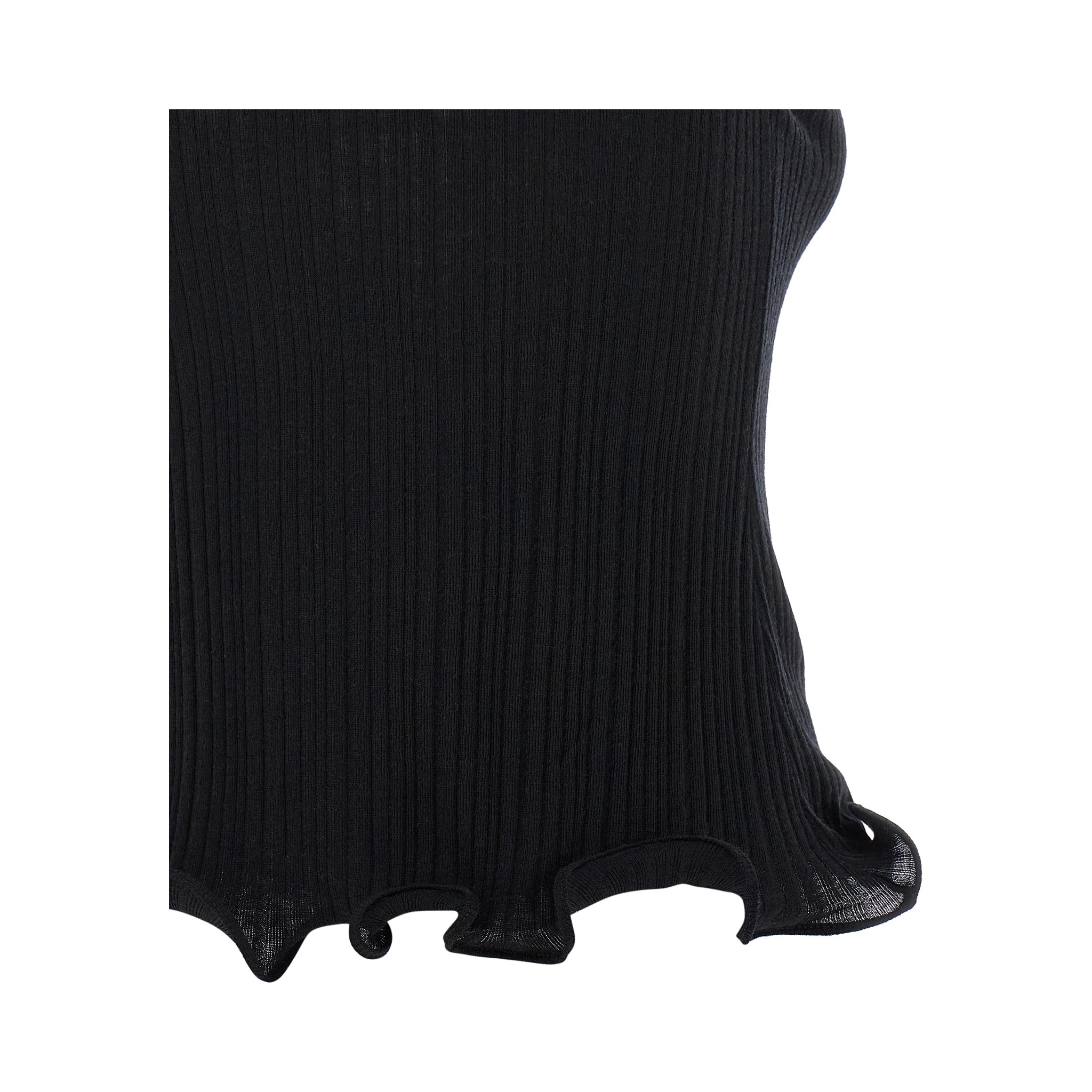 Black Polyester Sleeveles T-Shirt