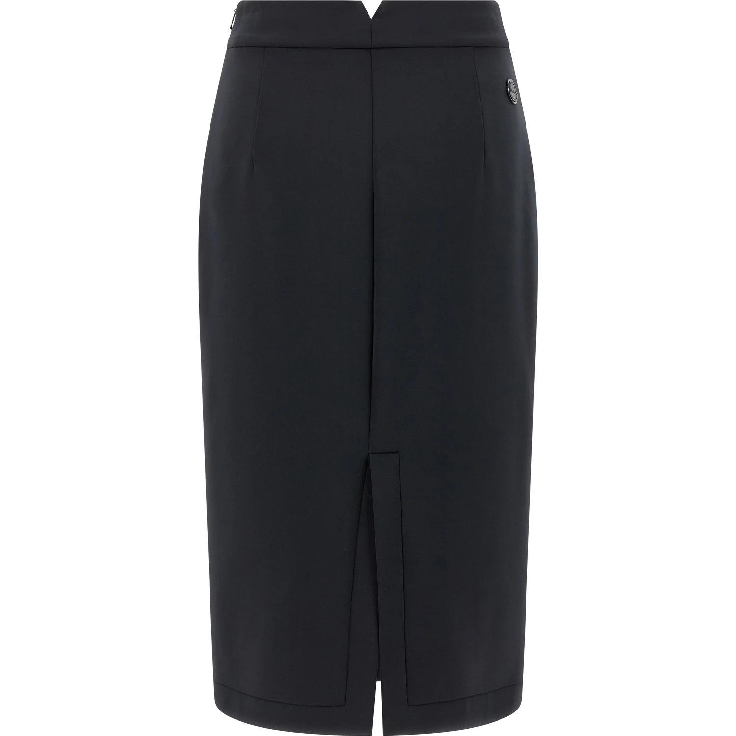 Black Polyester Midi Skirt