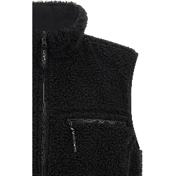 Black Polyester Sleeveless Jacket