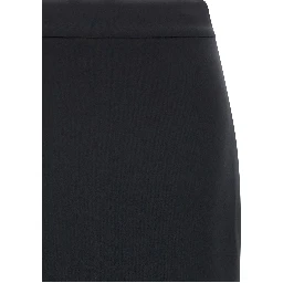 Black Polyester Midi Skirt
