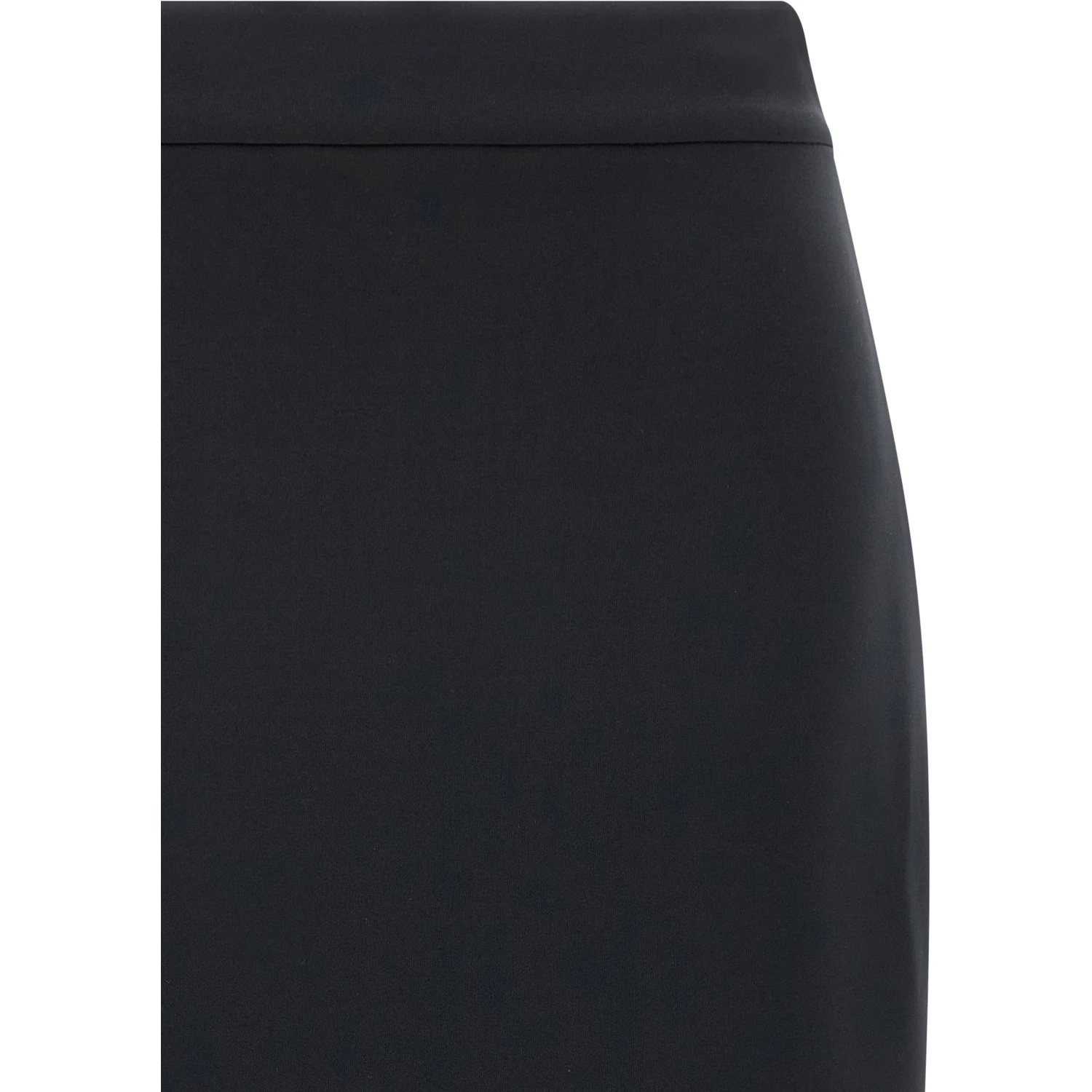 Black Polyester Midi Skirt