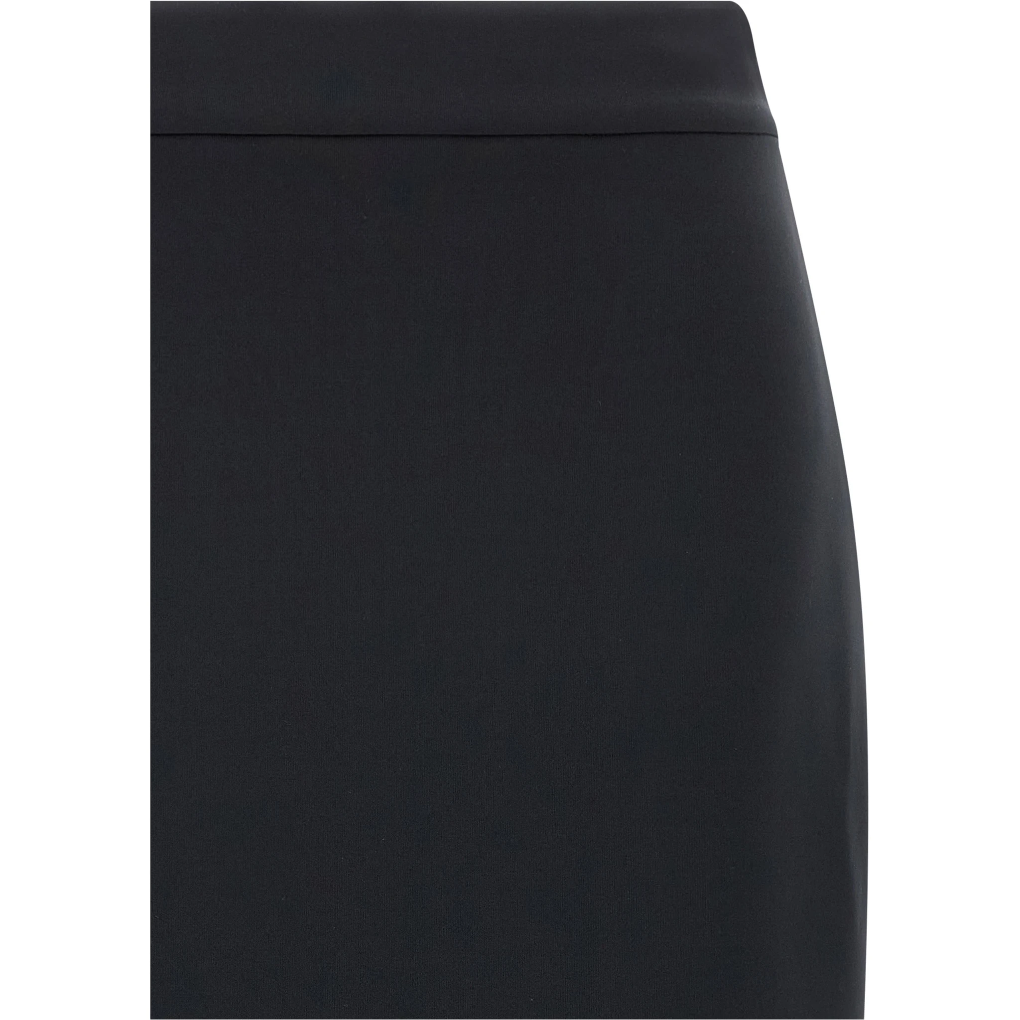 Black Polyester Midi Skirt