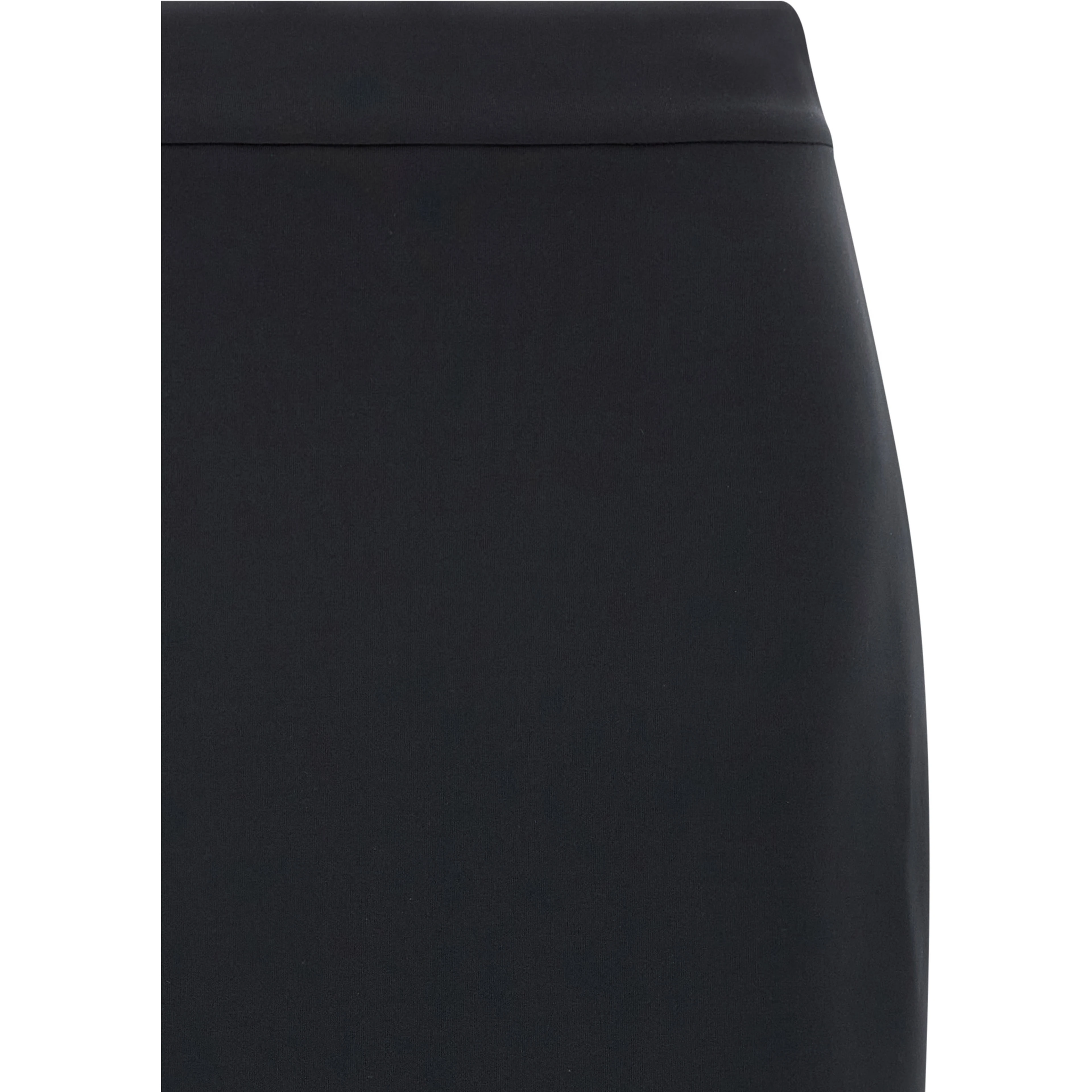 Black Polyester Midi Skirt