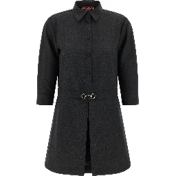 Gray Wool Short Dress