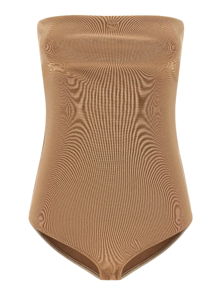 Beige Viscose Bodysuit
