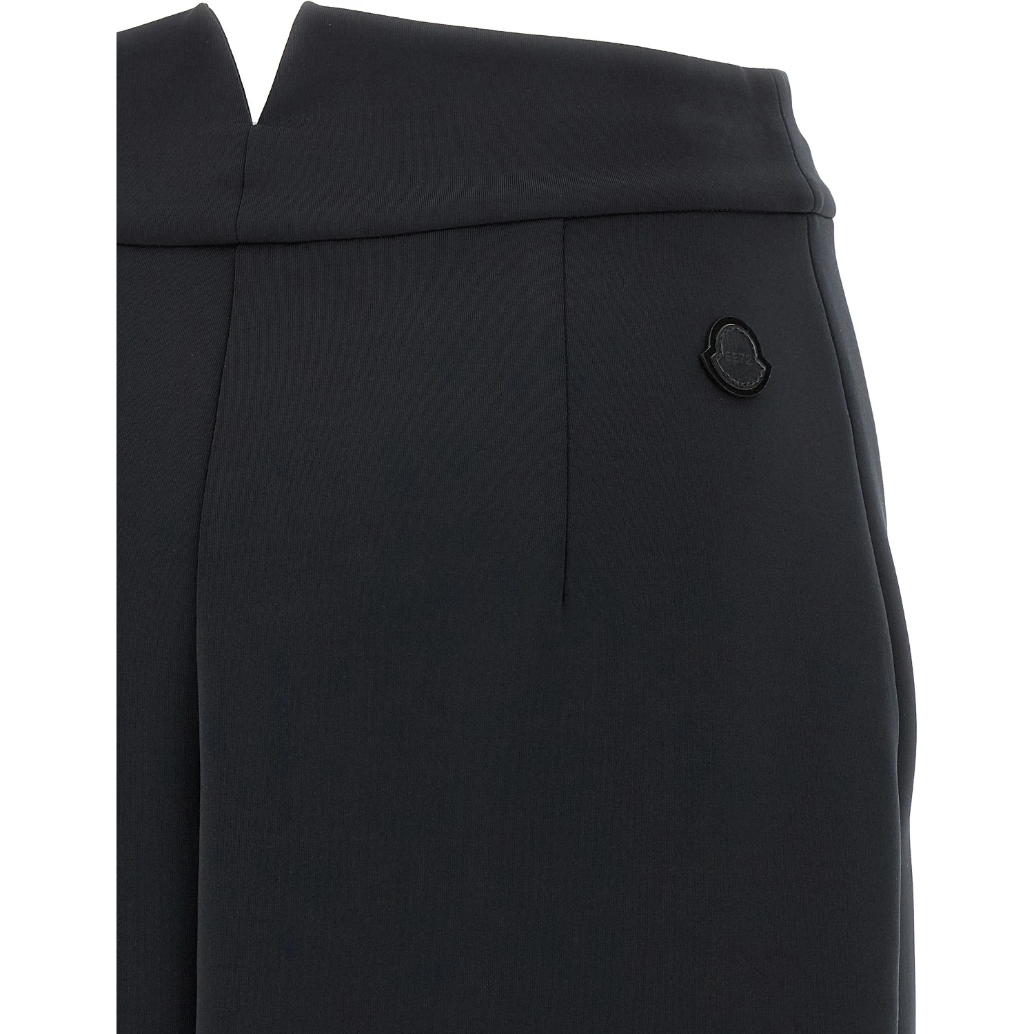 Black Polyester Midi Skirt