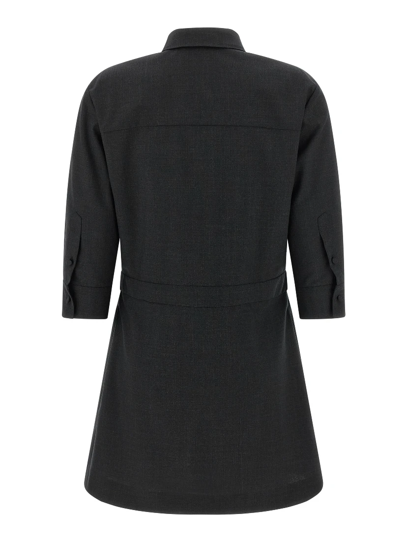 Gray Wool Short Dress
