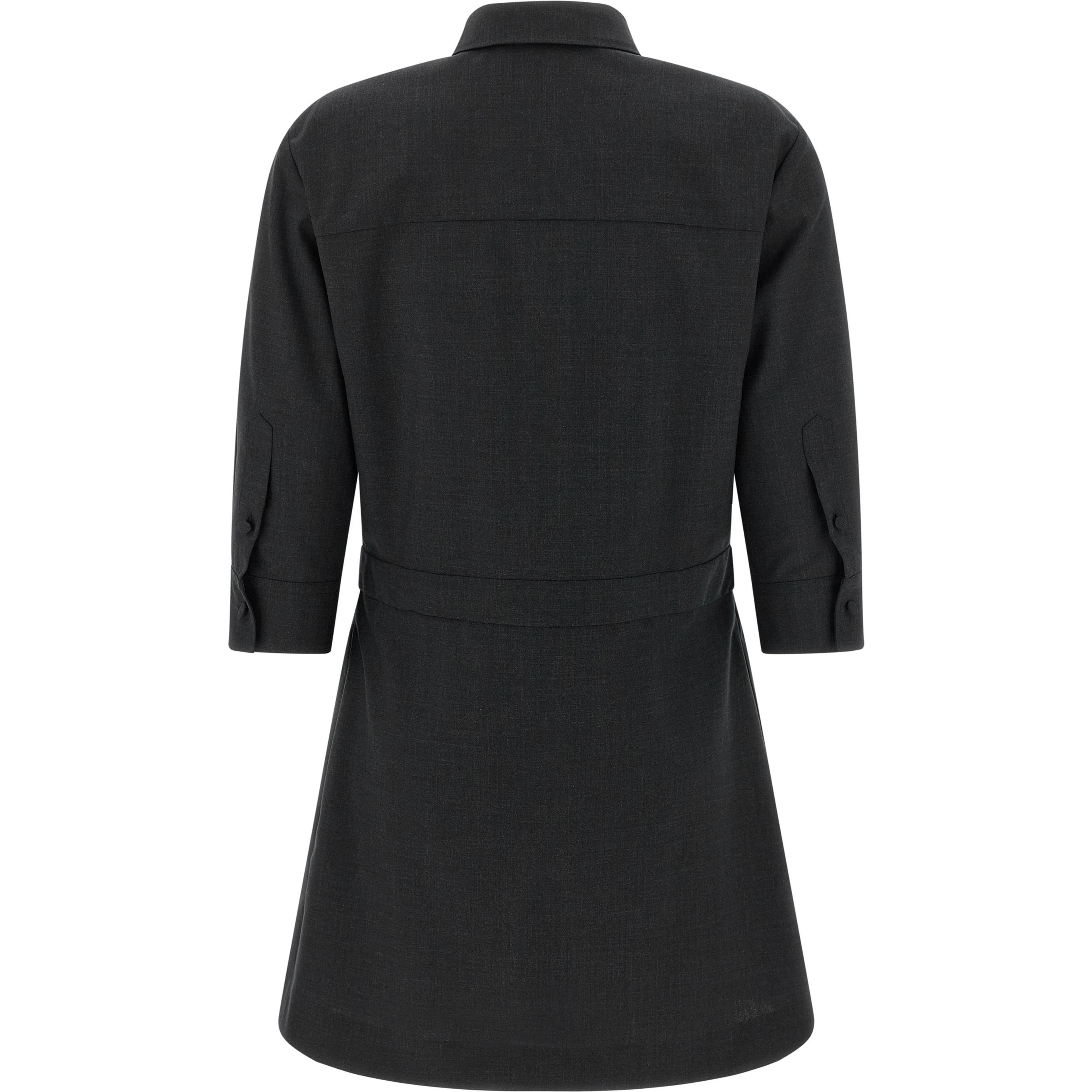 Gray Wool Short Dress