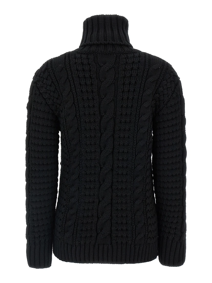 Black Virgin Wool Cardigan