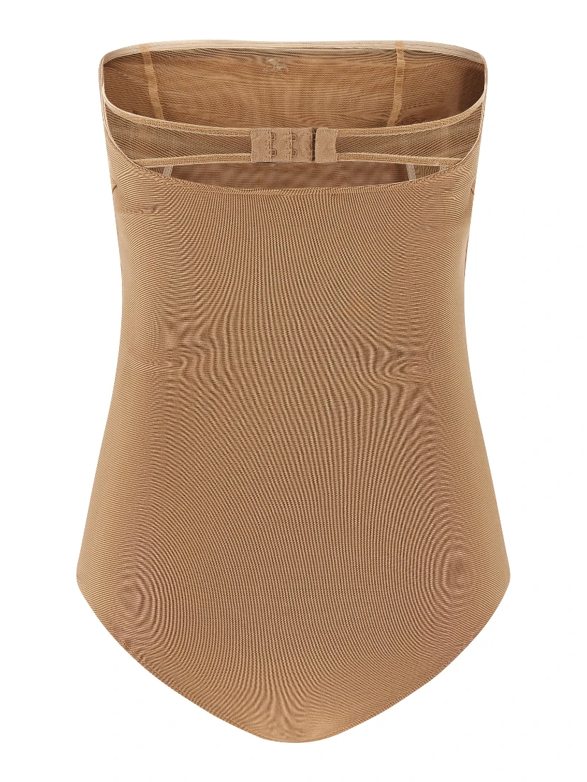 Beige Viscose Bodysuit