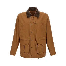 Brown Cotton Shell Jacket