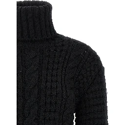 Black Virgin Wool Cardigan