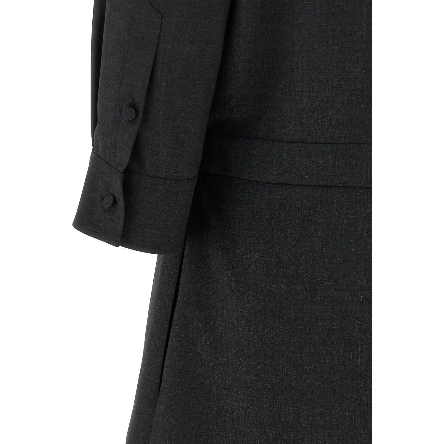 Gray Wool Short Dress