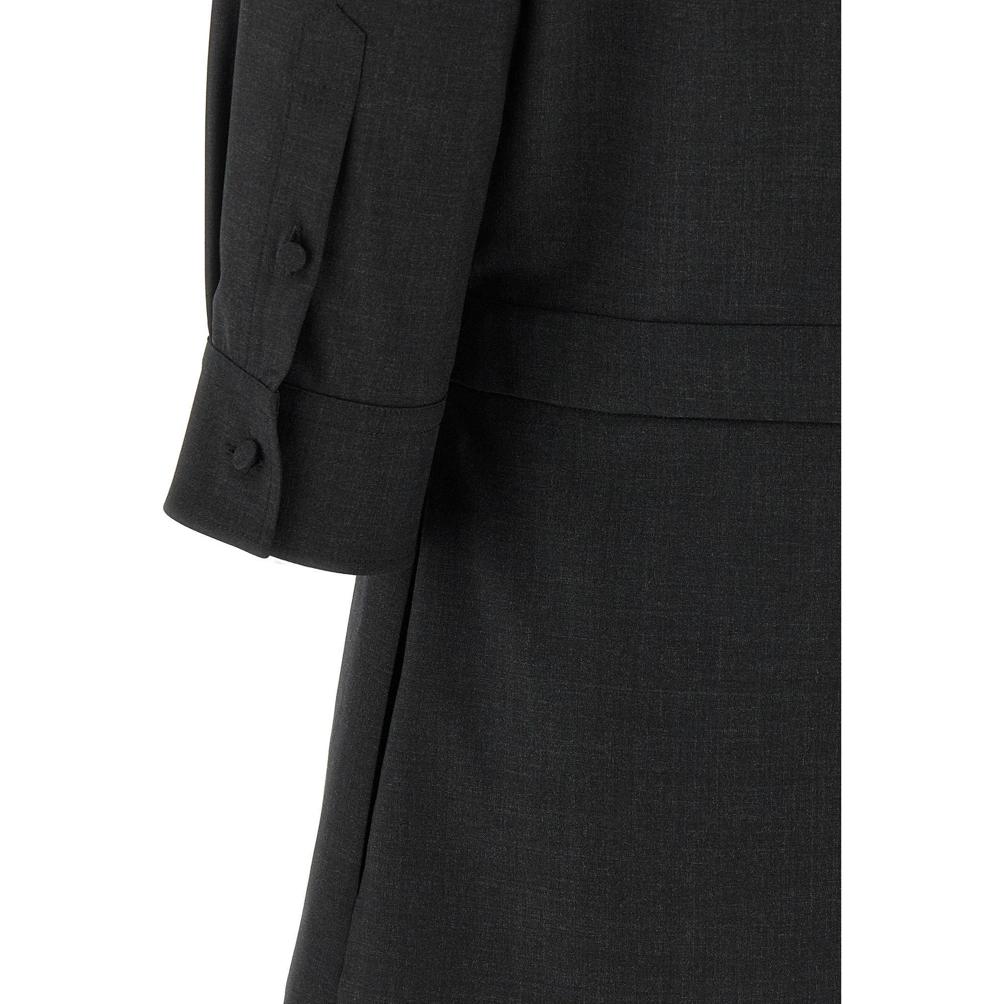 Gray Wool Short Dress