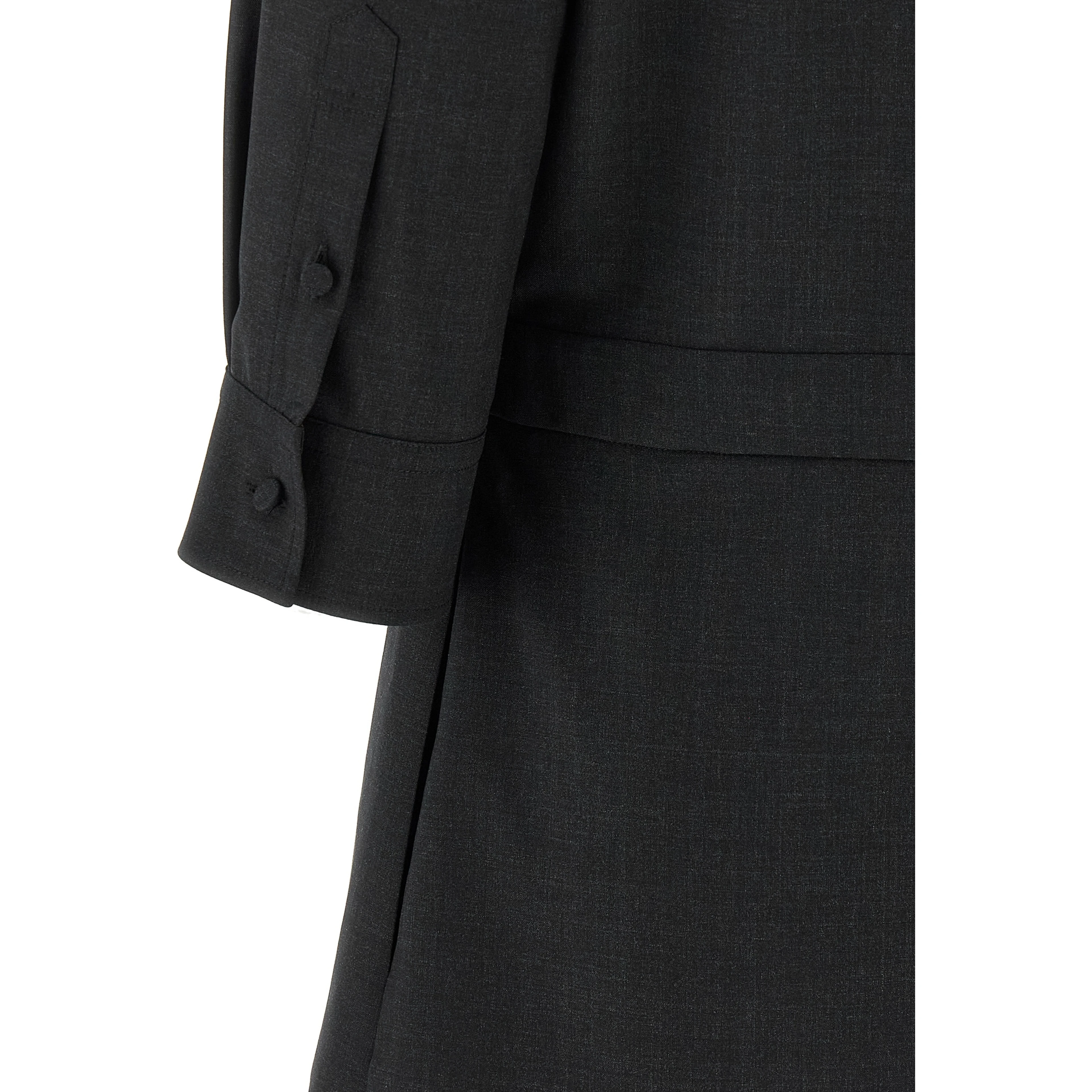 Gray Wool Short Dress