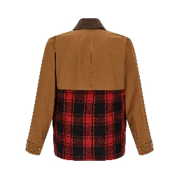 Brown Cotton Shell Jacket