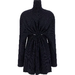 Blue Wool Short Dress