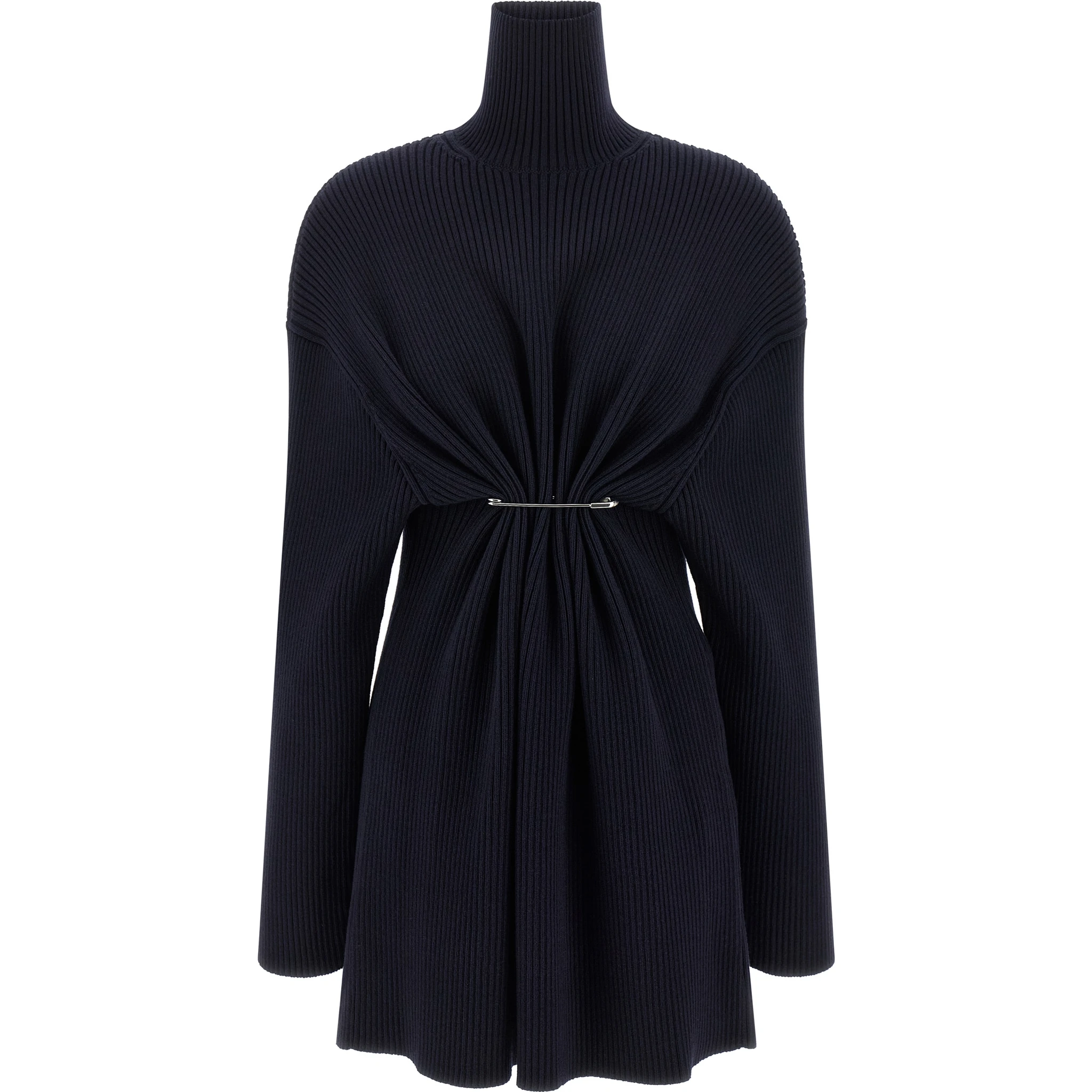 Blue Wool Short Dress
