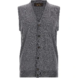 Gray Virgin Wool Sleeveles Sweater