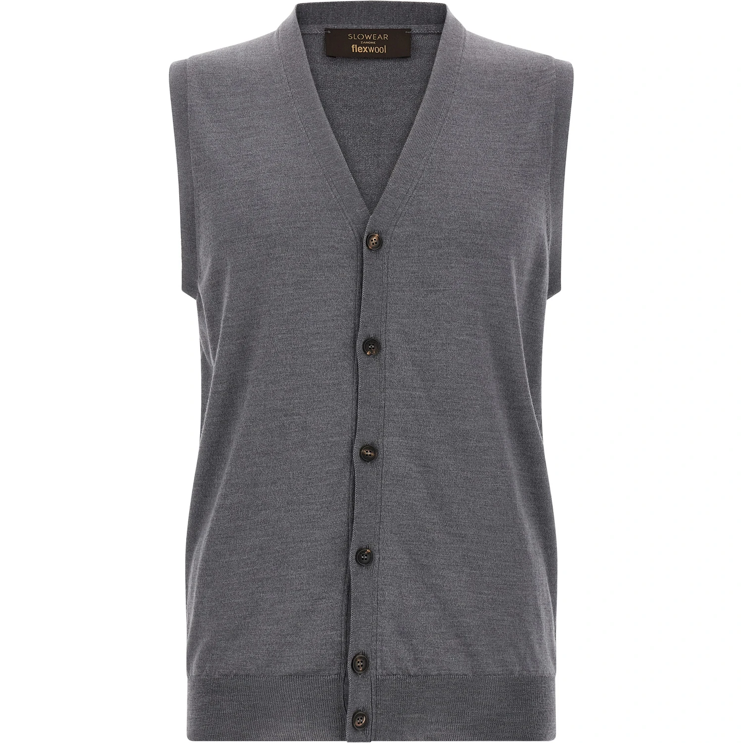 Gray Virgin Wool Sleeveles Sweater
