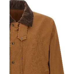 Brown Cotton Shell Jacket