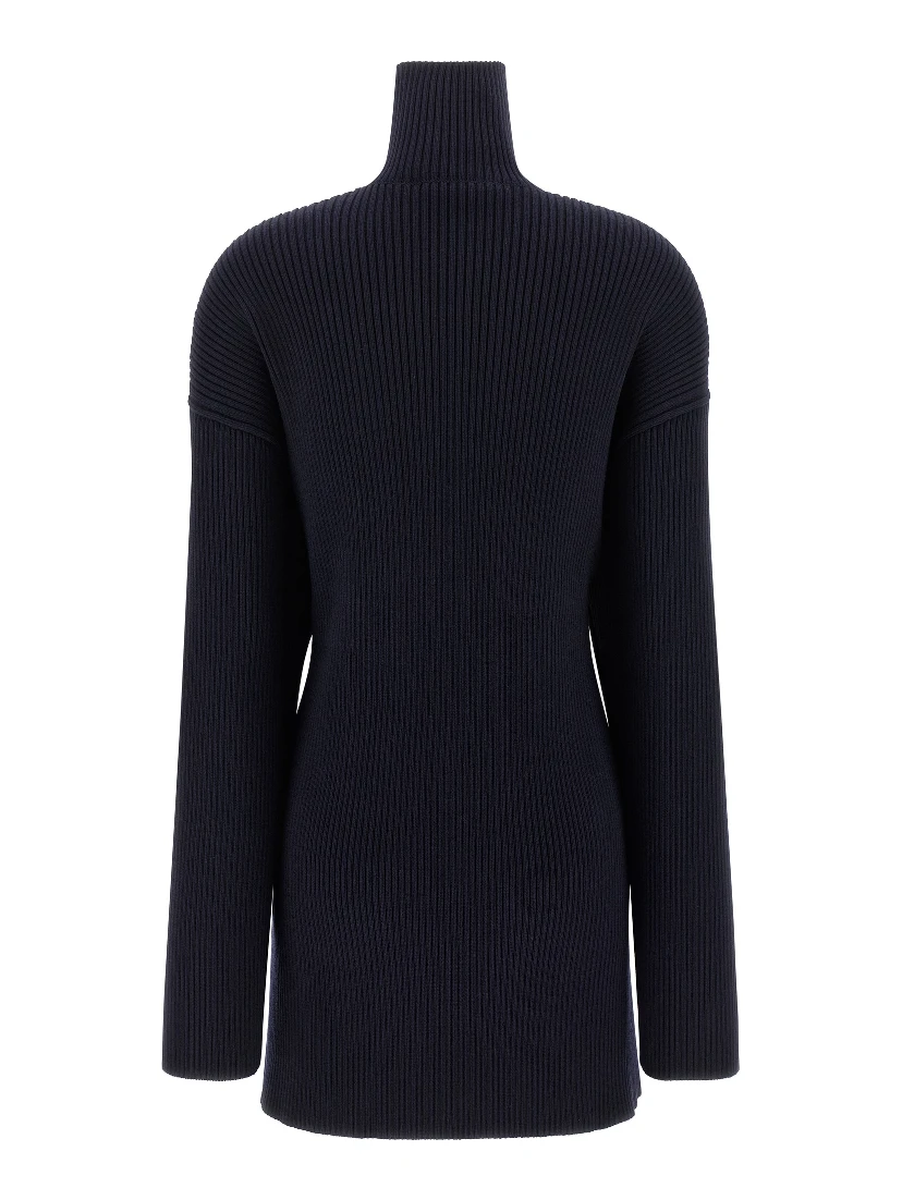 Blue Wool Short Dress