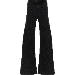 Black Cotton Flared Jeans