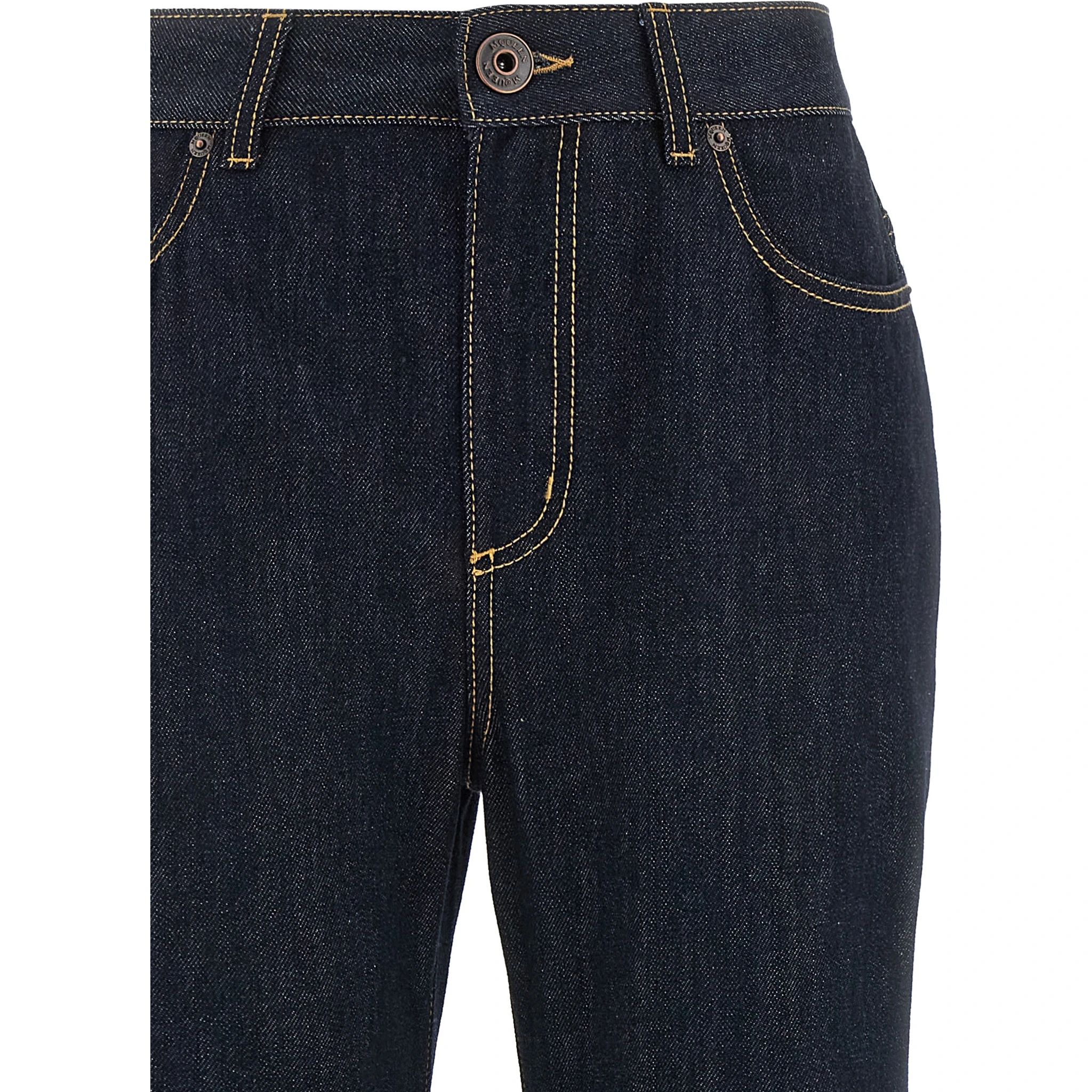Blue Cotton Flared Jeans