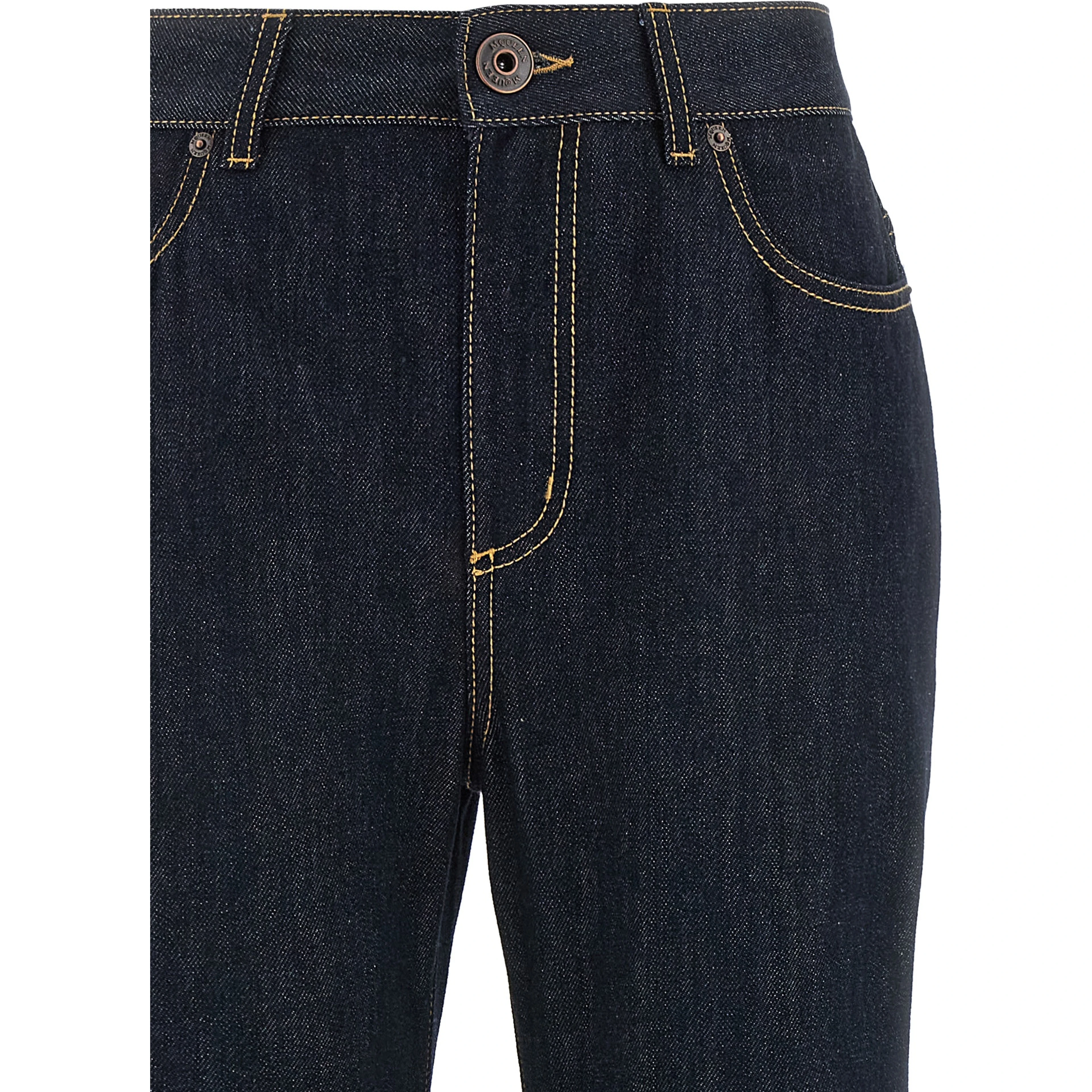 Blue Cotton Flared Jeans