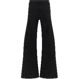 Black Cotton Flared Jeans