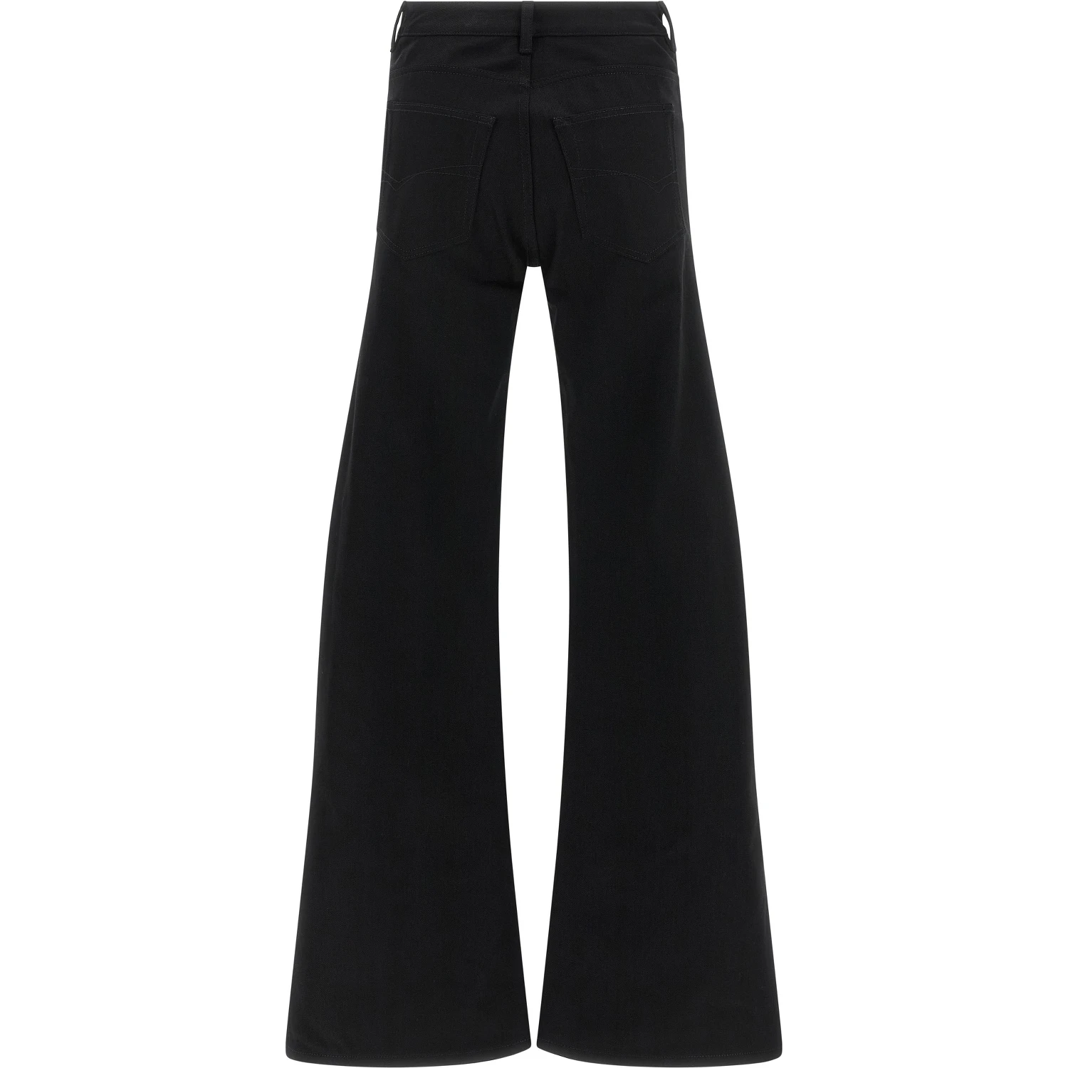 Black Cotton Flared Jeans
