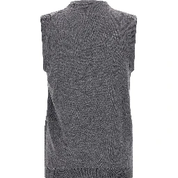 Gray Virgin Wool Sleeveles Sweater