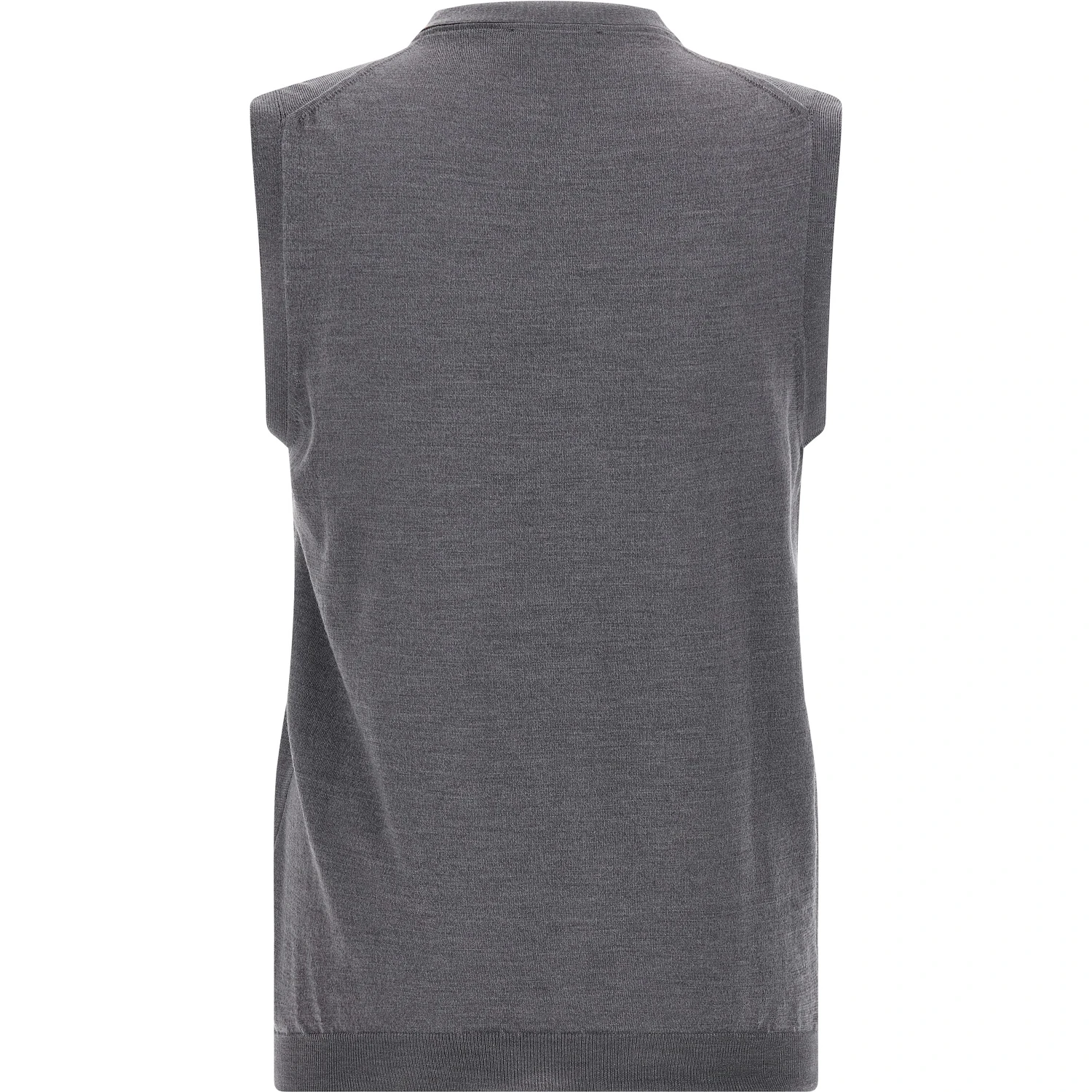 Gray Virgin Wool Sleeveles Sweater