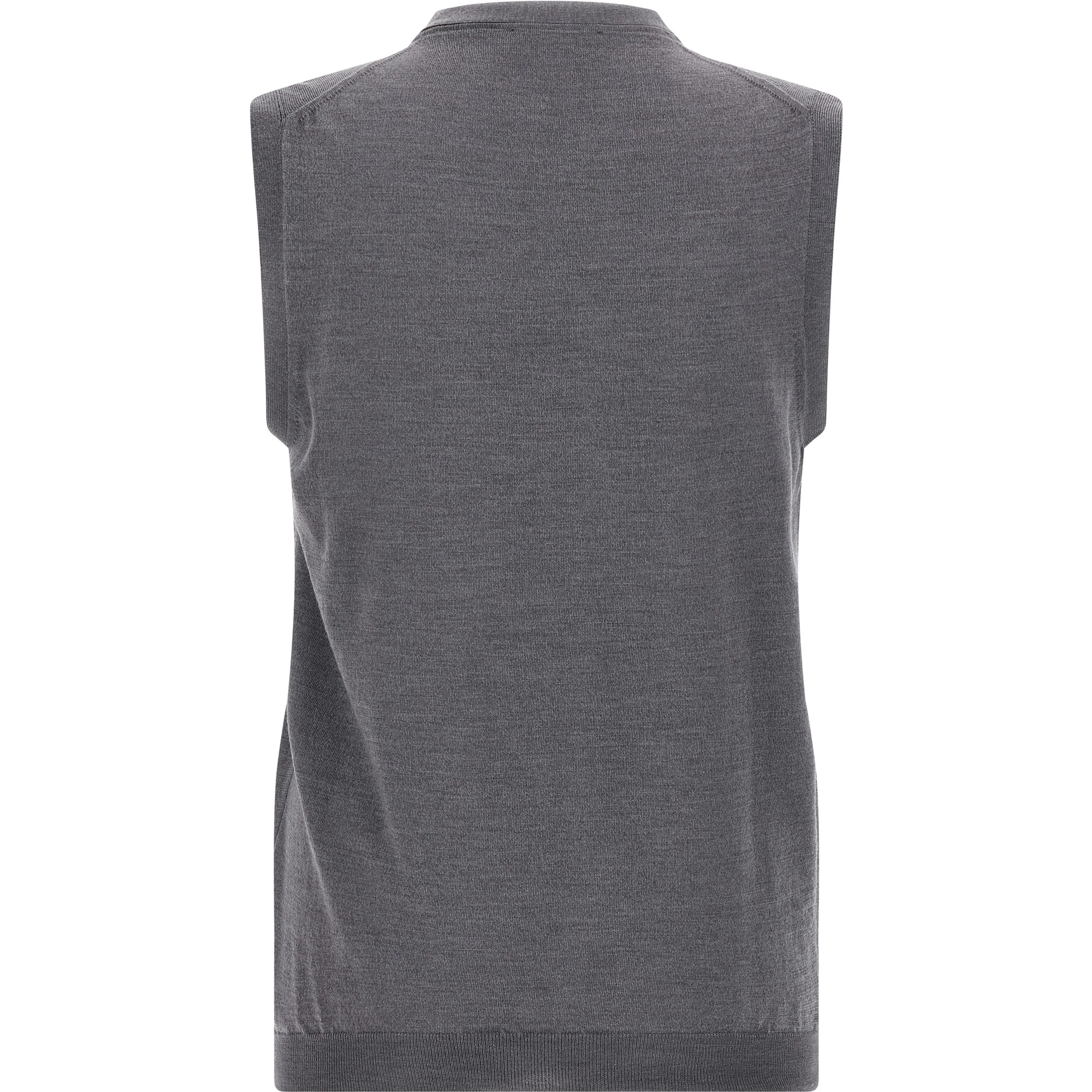 Gray Virgin Wool Sleeveles Sweater