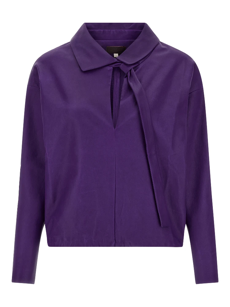 Purple Lamb Leather Blouse