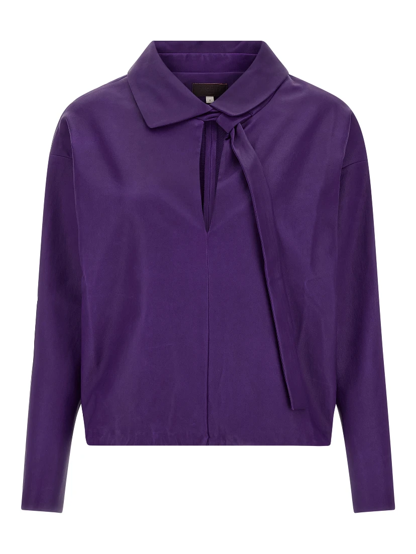 Purple Lamb Leather Blouse
