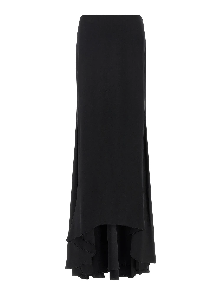 Black Silk Mini Skirt