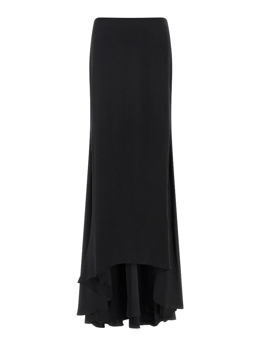 Black Silk Mini Skirt