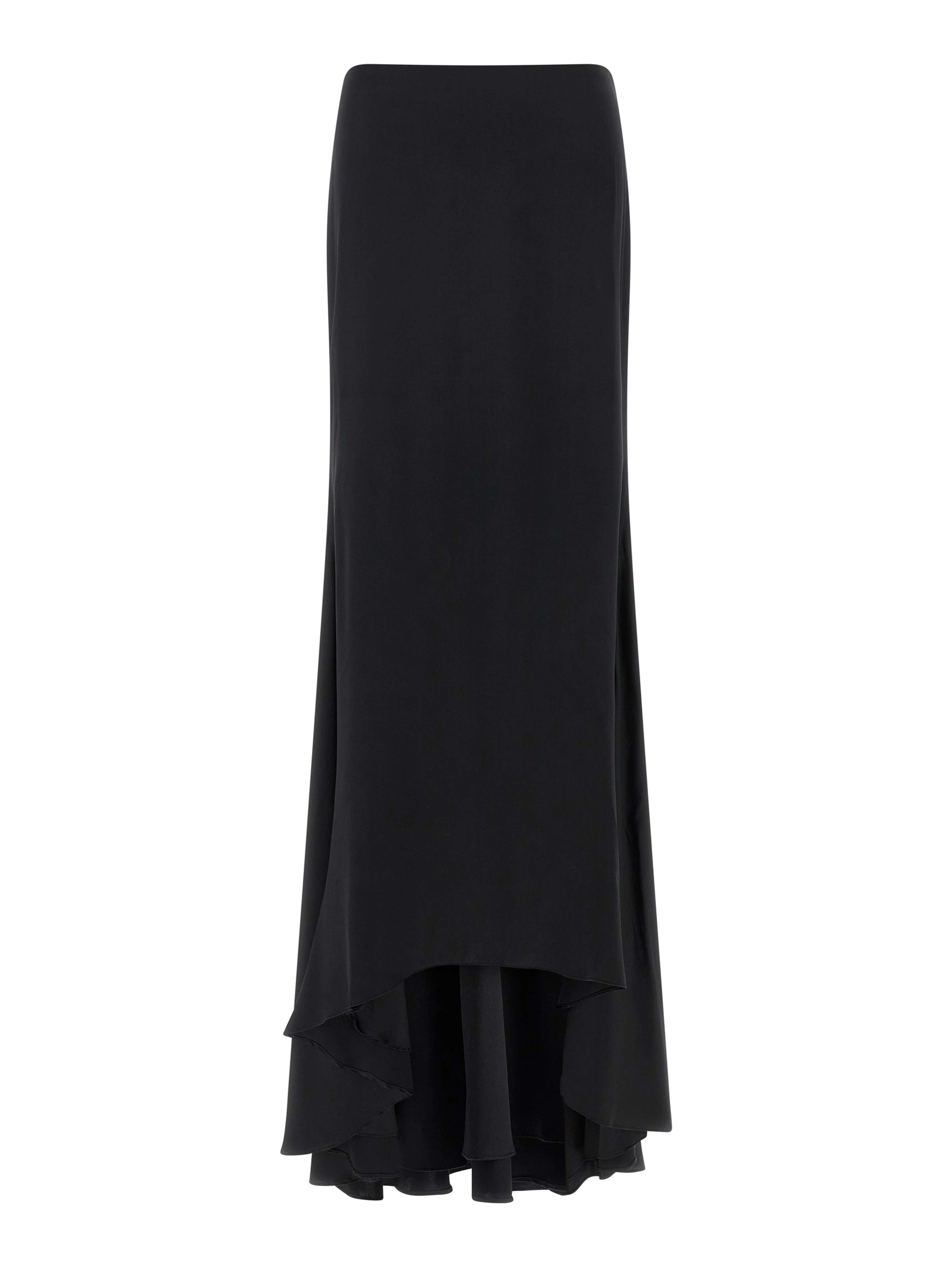 Black Silk Mini Skirt