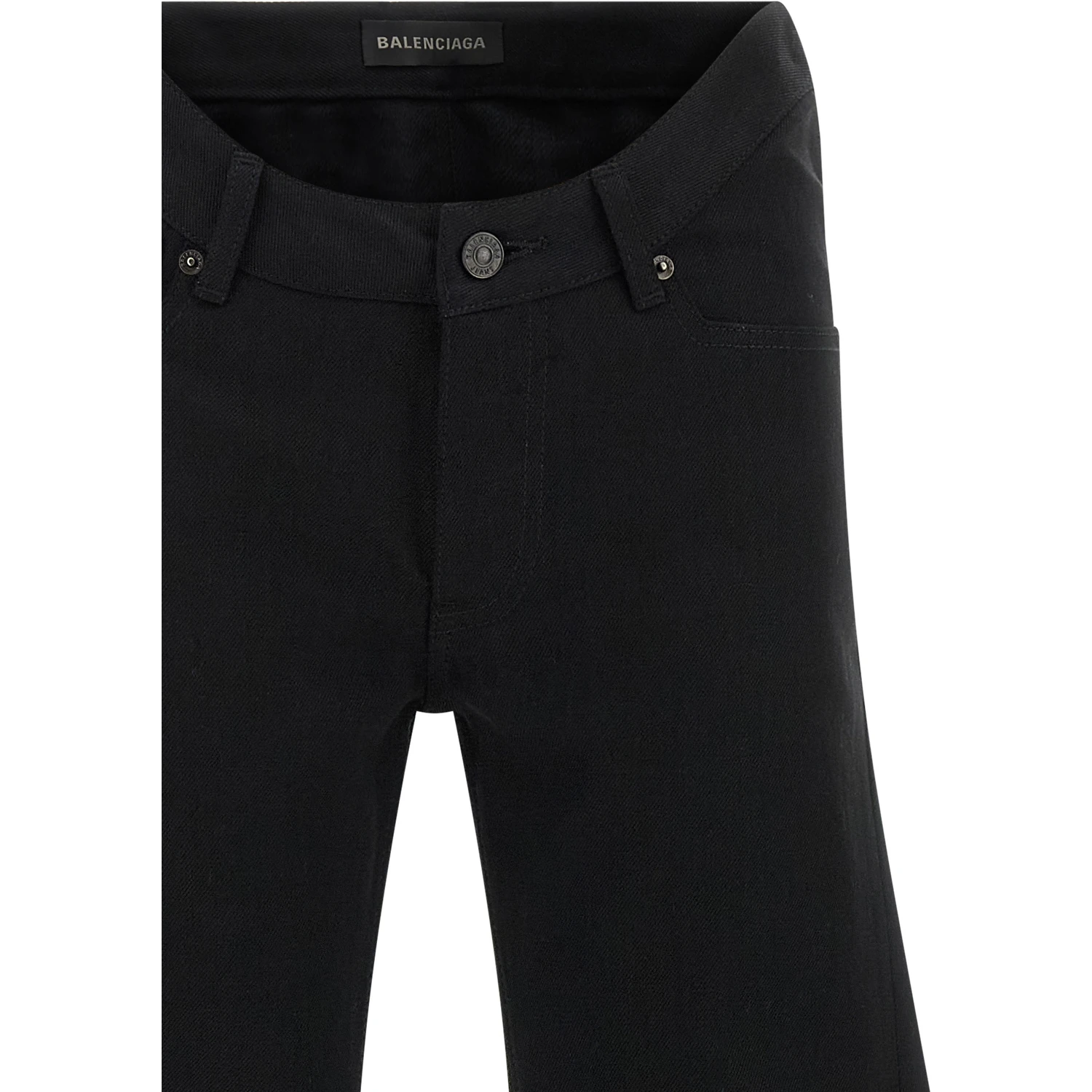 Black Cotton Flared Jeans