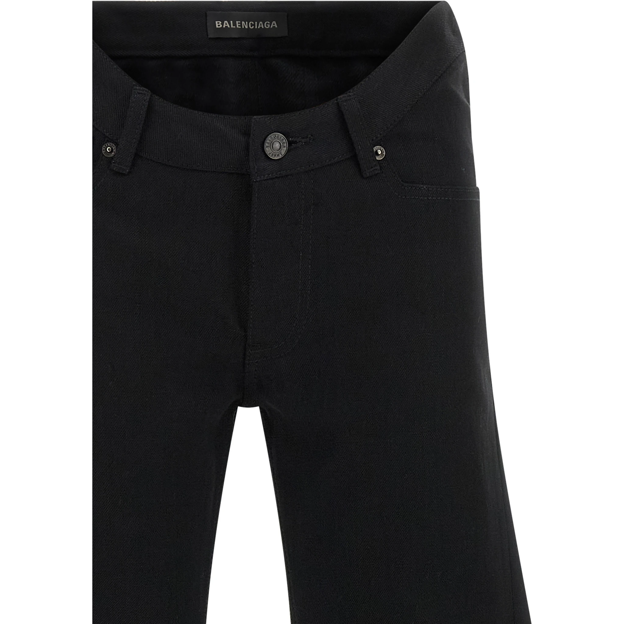 Black Cotton Flared Jeans